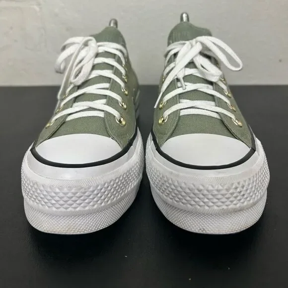 Converse Chuck Taylor’s platform, Olive colored women’s shoes size 8 - Picture 4 of 6